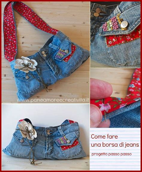 Come realizzare una borsa di jeans .